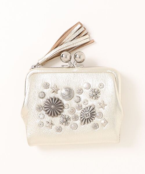 perche（ペルケ）の「ペルケ perche / マルチスタッズがま口二つ折りウォレット（財布・レディース・ブラック/シルバー/ゴールド/グレー・FREE）」の5枚目の写真