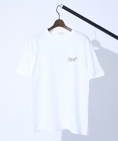 DESIGNWORKS(デザインワークス)の「【Cheers!!】プリント Tシャツ(Tシャツ/カットソー・メンズ・ホワイト/ブラック・44/46/48)」の4枚目の写真