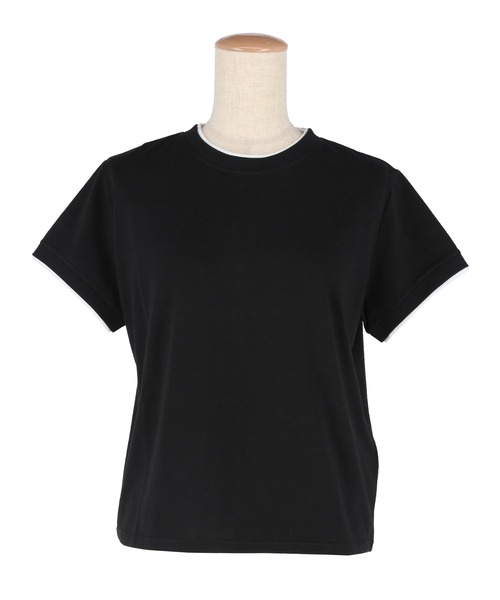 coca（coca）（コカ）の「レイヤード半袖トップス（Tシャツ/カットソー・レディース・ブラック/チャコール・S/M/L）」の22枚目の写真