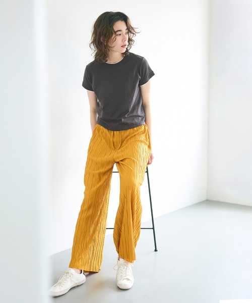 coca（coca）（コカ）の「レイヤード半袖トップス（Tシャツ/カットソー・レディース・ブラック/チャコール・S/M/L）」の9枚目の写真