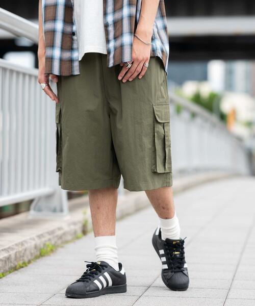 WEGO（ウィゴー）の「WEGO/ナイロンイージーバギーカーゴショーツ（カーゴパンツ・メンズ・オリーブ/ライトグレー/ブラック・MEDIUM/LARGE）」の17枚目の写真