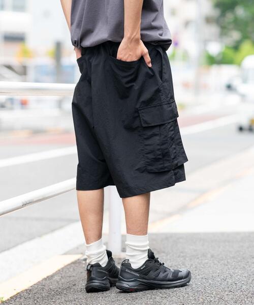 WEGO（ウィゴー）の「WEGO/ナイロンイージーバギーカーゴショーツ（カーゴパンツ・メンズ・オリーブ/ライトグレー/ブラック・MEDIUM/LARGE）」の18枚目の写真