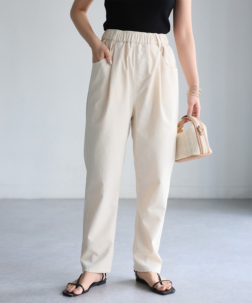 Riberry（リベリー）の「リネンコットンタックポケットイージーパンツ（スラックス・レディース・グレー/ナチュラル/ブラック・FREE）」の2枚目の写真