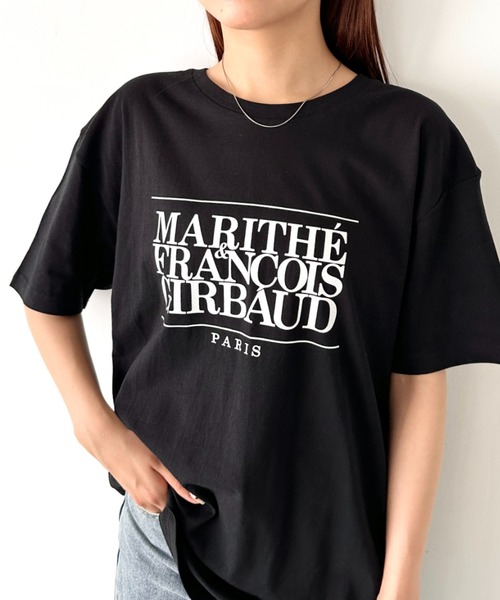 tシャツ MARITHE + FRANCOIS GIRBAUD(マリテフランソワジルボー)/ロゴプリント 半袖 Tシャツ/Marithe T-shir Marithe + Francois Girbaud マリテフランソワジルボー 半袖 T