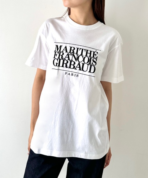 MARITHE + FRANCOIS GIRBAUD(マリテフランソワジルボー)の「MARITHE + FRANCOIS GIRBAUD(マリテフランソワジルボー)/ロゴプリント 半袖 Tシャツ/a four-colored T-shirt(Tシャツ/カットソー・レディース・ブラック/グレー/ホワイト/ネイビー・S/M/L/XL)」の9枚目の写真