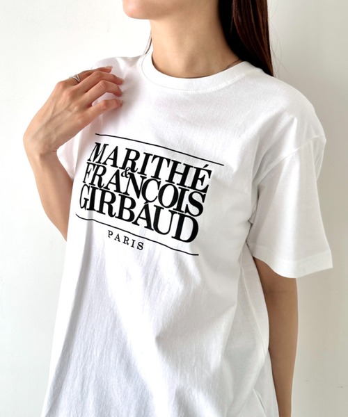 MARITHE + FRANCOIS GIRBAUD(マリテフランソワジルボー)の「MARITHE + FRANCOIS GIRBAUD(マリテフランソワジルボー)/ロゴプリント 半袖 Tシャツ/a four-colored T-shirt(Tシャツ/カットソー・レディース・ブラック/グレー/ホワイト/ネイビー・S/M/L/XL)」の6枚目の写真