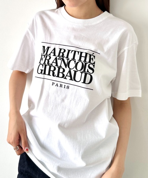 MARITHE + FRANCOIS GIRBAUD(マリテフランソワジルボー)の「MARITHE + FRANCOIS GIRBAUD(マリテフランソワジルボー)/ロゴプリント 半袖 Tシャツ/a four-colored T-shirt(Tシャツ/カットソー・レディース・ブラック/グレー/ホワイト/ネイビー・S/M/L/XL)」の7枚目の写真