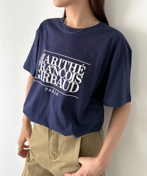 Tシャツ・カットソー Marithe + Francois Girbaud MFG CONVEX GRAPHIC TEE black 1MG2 ユニセックス Marithe + Francois Girbaud(マリテフランソワ
