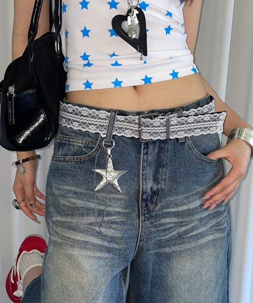 DIAVEL（ディアベル）の「【NEWデザイン】2素材MIXレースレザーベルト（ベルト・レディース・ホワイト/シルバー・F）」の22枚目の写真