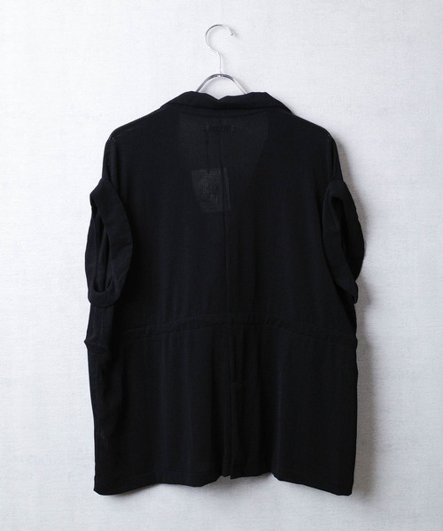 CLANE メッシュテーラードジャケット ブラック CLANE（クラネ）の「MESH LANTERN JACKET（テーラードジャケット