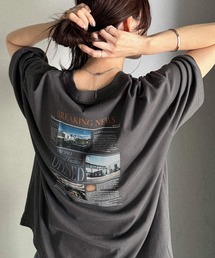 纏うだけで、洒落感アップデート◎綿100%ニュースペーパーロゴプリントオーバーサイズTシャツ&ロンT