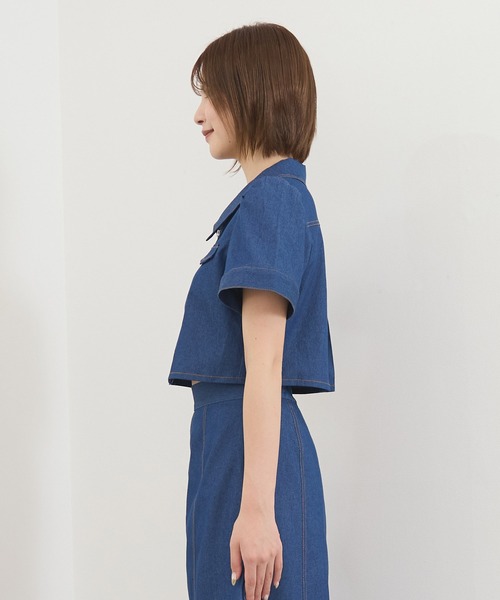 REDYAZEL（レディアゼル）の「【セットアップ可能】フロントZIPクロップドシャツ（シャツ/ブラウス・レディース・ネイビー/サックスブルー/オフホワイト・SMALL/MEDIUM）」の17枚目の写真