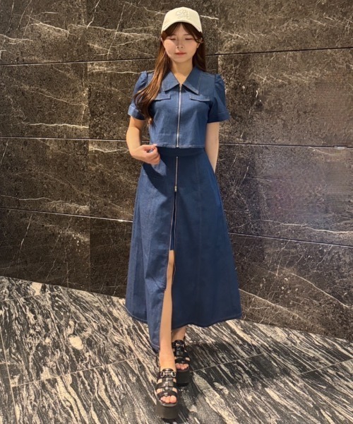 REDYAZEL(レディアゼル)の「【セットアップ可能】フロントZIPクロップドシャツ(シャツ/ブラウス・レディース・ネイビー/サックスブルー/オフホワイト・SMALL/MEDIUM)」の22枚目の写真