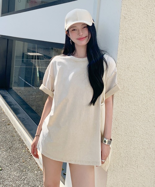 by LEGNA(バイレグナ)の「ユーズド風Tシャツ(Tシャツ/カットソー・レディース・カーキ/ブラック/グレー/ベージュ・SMALL/X-LARGE/LARGE/MEDIUM)」の1枚目の写真