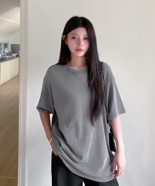 by LEGNA(バイレグナ)の「ユーズド風Tシャツ(Tシャツ/カットソー・レディース・カーキ/ブラック/グレー/ベージュ・SMALL/X-LARGE/LARGE/MEDIUM)」の3枚目の写真