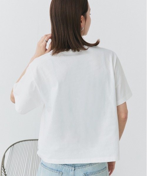 ad thie（アドティエ）の「フラワーモチーフ コード刺繍Tシャツ（Tシャツ/カットソー・レディース・オフホワイト/ブラック・FREE）」の22枚目の写真