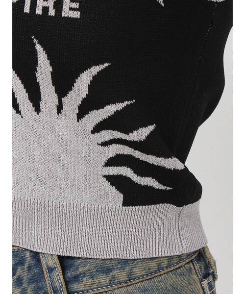 EVRIS（エヴリス）の「ジャガードグラフィックニットトップス（ニット/セーター・レディース・ブラック/ブルー・FREE）」の18枚目の写真