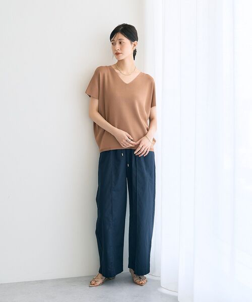 YECCA VECCA（イェッカヴェッカ）の「Vネックドルマンニット（ニット/セーター・レディース・ブラック/キャメル/パープル・FREE）」の12枚目の写真