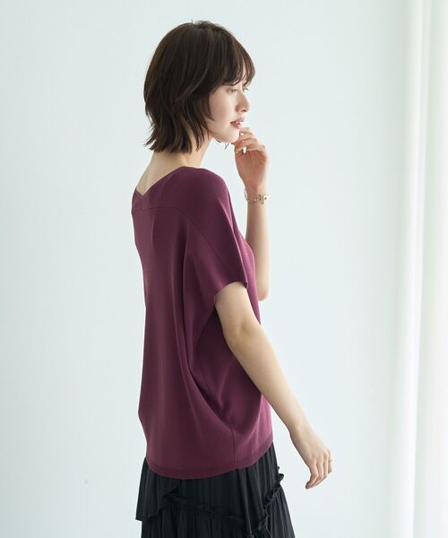 YECCA VECCA（イェッカヴェッカ）の「Vネックドルマンニット（ニット/セーター・レディース・ブラック/キャメル/パープル・FREE）」の19枚目の写真