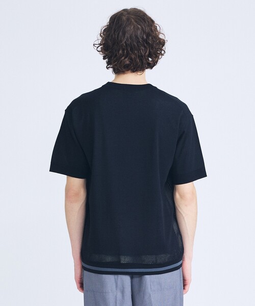 ABAHOUSE（アバハウス）の「メッシュニット シアーTシャツ/ サマーニット（Tシャツ/カットソー・メンズ・グレイッシュブルー/ホワイト/グリーン/ブラック・48/46）」の7枚目の写真