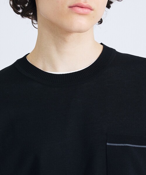 ABAHOUSE（アバハウス）の「メッシュニット シアーTシャツ/ サマーニット（Tシャツ/カットソー・メンズ・グレイッシュブルー/ホワイト/グリーン/ブラック・48/46）」の8枚目の写真