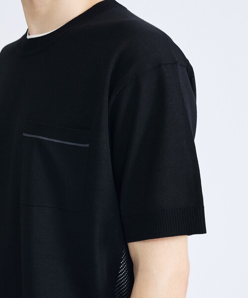 ABAHOUSE（アバハウス）の「メッシュニット シアーTシャツ/ サマーニット（Tシャツ/カットソー・メンズ・グレイッシュブルー/ホワイト/グリーン/ブラック・48/46）」の10枚目の写真