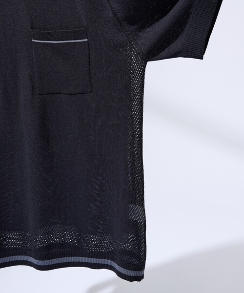 ABAHOUSE（アバハウス）の「メッシュニット シアーTシャツ/ サマーニット（Tシャツ/カットソー・メンズ・グレイッシュブルー/ホワイト/グリーン/ブラック・48/46）」の12枚目の写真