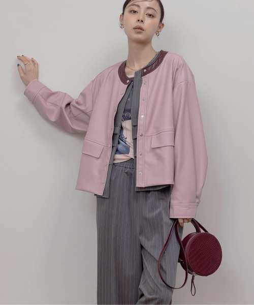 エイミーロウ Eimee Law ジャケット ライダース フリル ブラック 38