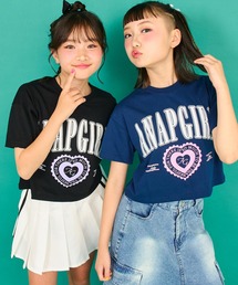 ANAP GｉRL（アナップガール）の「カレッジ プリント クロップド Tシャツ（Tシャツ/カットソー・キッズ）」