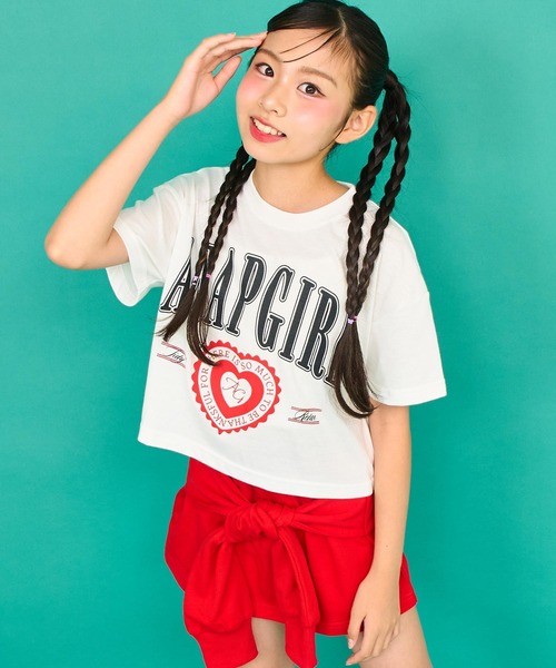 カレッジ プリント クロップド Tシャツ（Tシャツ/カットソー