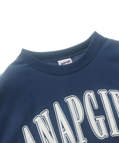 ANAP GｉRL（アナップガール）の「カレッジ プリント クロップド Tシャツ（Tシャツ/カットソー・キッズ・ブラック/ネイビー/ホワイト・XS/S/M）」の20枚目の写真