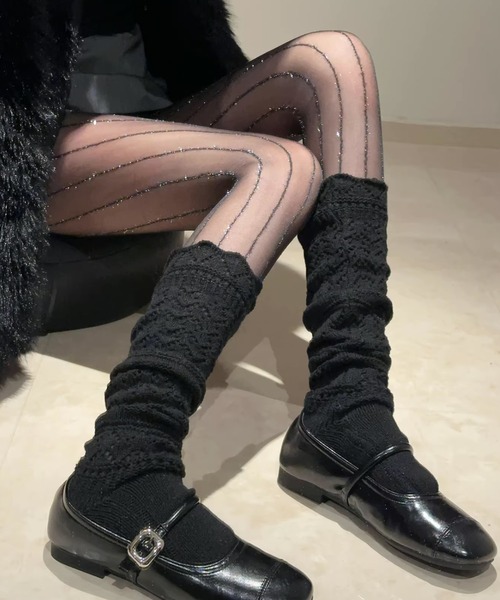 Teem Store（チームストア）の「粗編みニットソックス（ソックス/靴下・レディース・ホワイト/ブラック/グレー・F）」の3枚目の写真