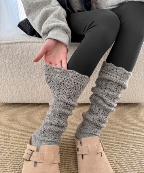 Teem Store（チームストア）の「粗編みニットソックス（ソックス/靴下・レディース・ホワイト/ブラック/グレー・F）」の10枚目の写真