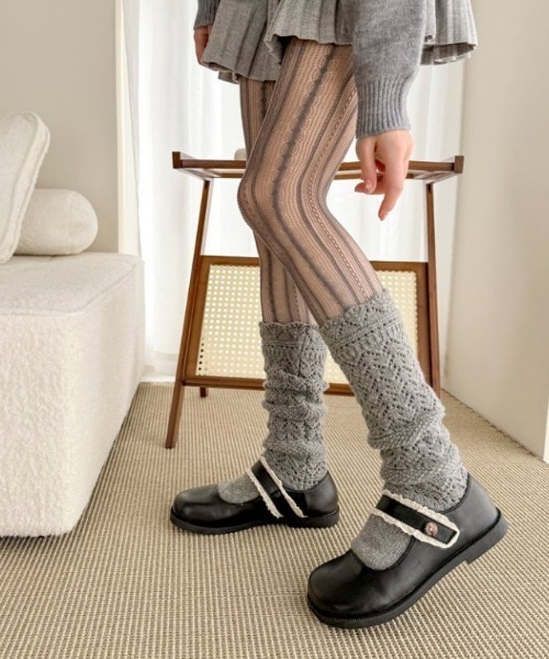 Teem Store（チームストア）の「粗編みニットソックス（ソックス/靴下・レディース・ホワイト/ブラック/グレー・F）」の11枚目の写真