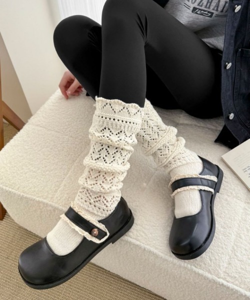 Teem Store（チームストア）の「粗編みニットソックス（ソックス/靴下・レディース・ホワイト/ブラック/グレー・F）」の5枚目の写真