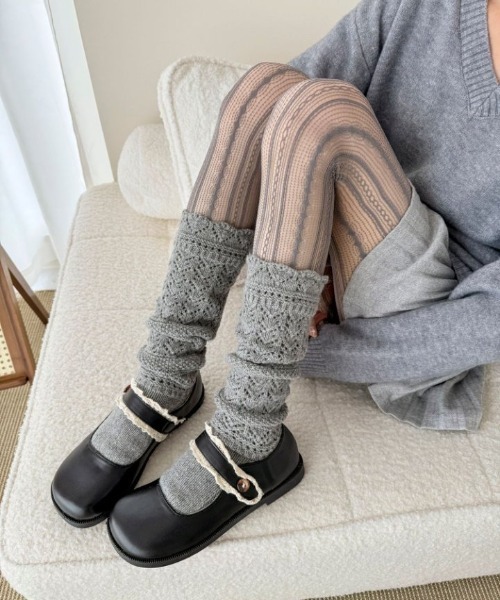 Teem Store（チームストア）の「粗編みニットソックス（ソックス/靴下・レディース・ホワイト/ブラック/グレー・F）」の19枚目の写真