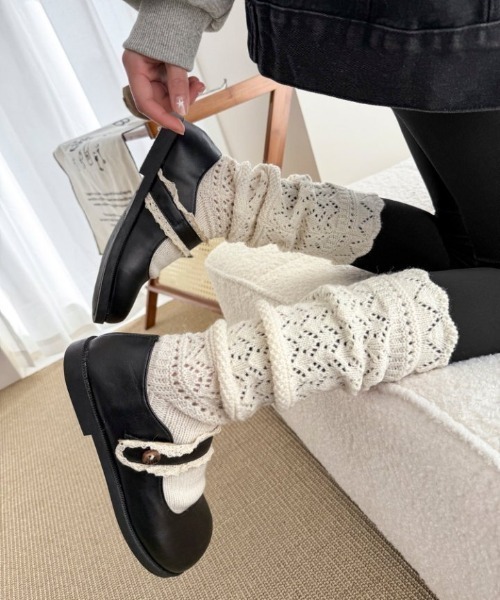 Teem Store（チームストア）の「粗編みニットソックス（ソックス/靴下・レディース・ホワイト/ブラック/グレー・F）」の7枚目の写真