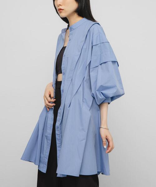 KBF(ケイビーエフ)の「ボリュームタックミニワンピース(ワンピース・レディース・チャコールグレー/ホワイト系その他/ブルー系その他・ONE)」の13枚目の写真