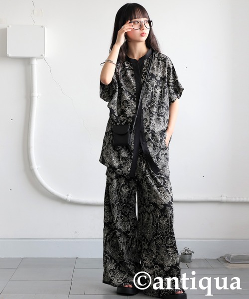 antiqua(アンティカ)の「トワルドジュイ柄半袖シャツ(シャツ/ブラウス・レディース・ブラック/アイボリー・ONESIZE)」の16枚目の写真