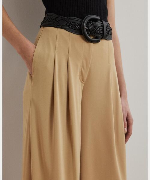 LAUREN RALPH LAUREN（ローレン ラルフ ローレン）の「プリーテッド ストレッチ ジャージー ワイドレッグ パンツ（その他パンツ・レディース・ブラウン系6・6/4/2/00/0）」の2枚目の写真