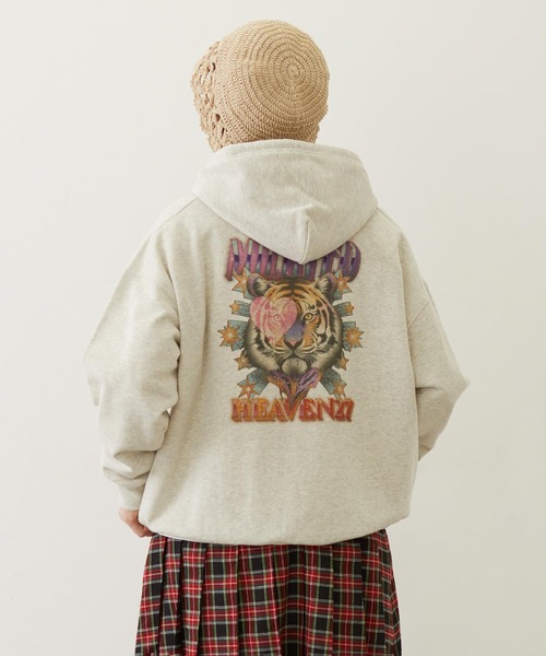 MILKFED.(ミルクフェド)の「TIGER SWEAT HOODIE(パーカー・レディース・ライトブルー/オートミール/チャコール・M/L)」の3枚目の写真