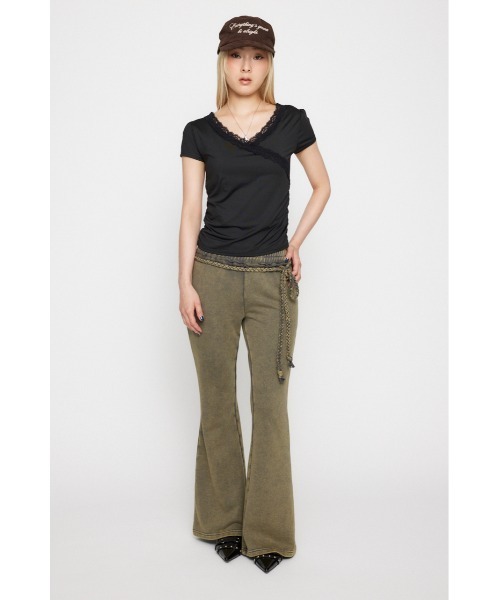 LAGUA GEM（ラグアジェム）の「WASH FLARE スウェットパンツ（スウェットパンツ・レディース・ブラック/カーキ・SMALL/MEDIUM）」の8枚目の写真