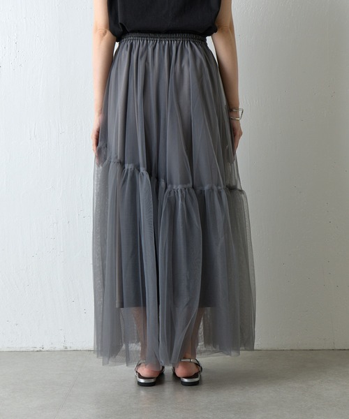 COLONY 2139（コロニートゥーワンスリーナイン）の「変形ティアードチュールスカート（スカート・レディース・ブラック/チャコールグレー/モカ・FREE）」の16枚目の写真