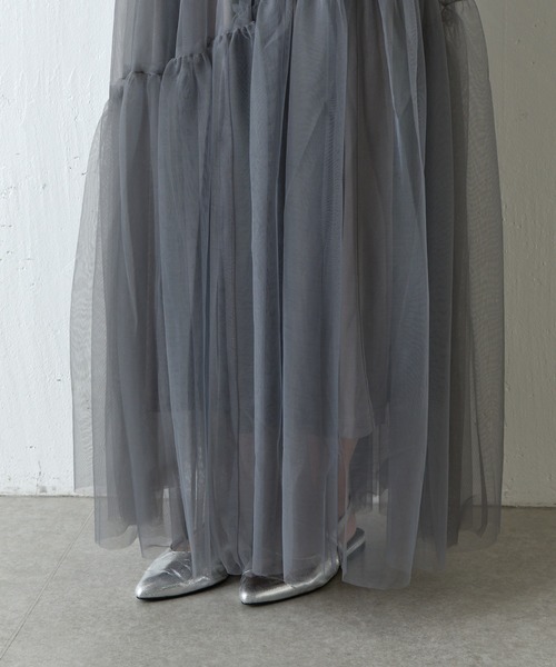 COLONY 2139（コロニートゥーワンスリーナイン）の「変形ティアードチュールスカート（スカート・レディース・ブラック/チャコールグレー/モカ・FREE）」の19枚目の写真