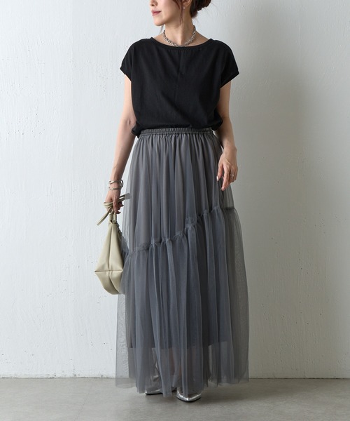 COLONY 2139（コロニートゥーワンスリーナイン）の「変形ティアードチュールスカート（スカート・レディース・ブラック/チャコールグレー/モカ・FREE）」の9枚目の写真
