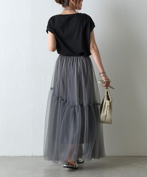 COLONY 2139（コロニートゥーワンスリーナイン）の「変形ティアードチュールスカート（スカート・レディース・ブラック/チャコールグレー/モカ・FREE）」の11枚目の写真