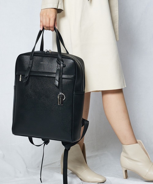 MERCURYDUO（マーキュリーデュオ）の「【MERCURYDUO/マーキュリーデュオ】ワークバックパック／A4サイズ・16インチ収納可能（バックパック/リュック・レディース・ブラック/グレイッシュベージュ/アイボリー・FREE）」の3枚目の写真