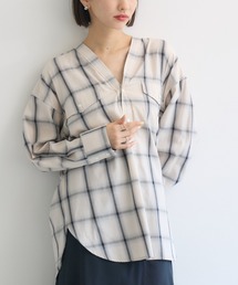 KATHARINE ROSS | 【KATHARINE ROSS】オンブレーチェックカラーレスシャツ(シャツ/ブラウス)