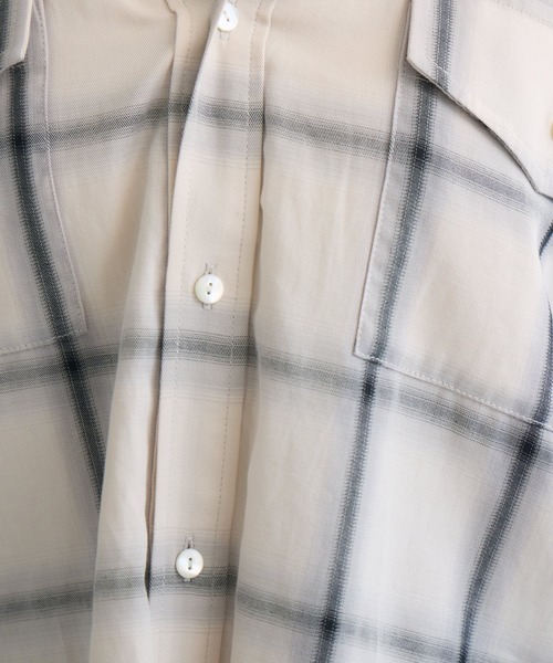 KATHARINE ROSS(キャサリンロス)の「【KATHARINE ROSS】オンブレーチェックカラーレスシャツ(シャツ/ブラウス・レディース・アイボリー/ネイビー・MEDIUM)」の13枚目の写真