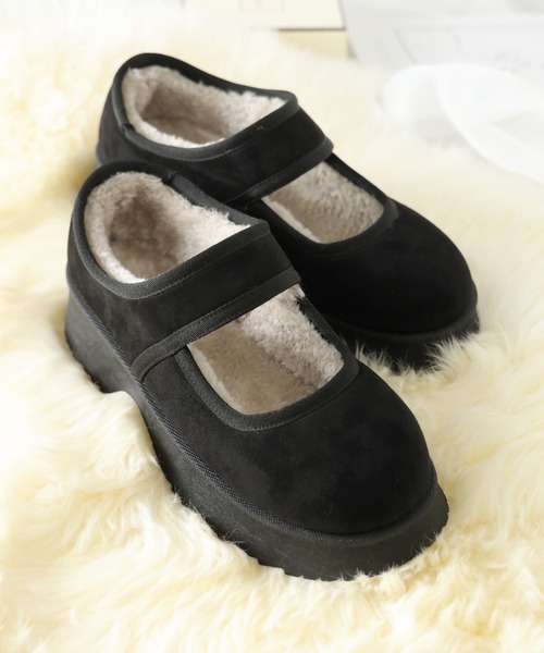 VIVIAN(ヴィヴィアン)の「もふぽか厚底メリージェーンスリッポン(その他シューズ・レディース・ブラック/キャメル・LL/L/M/S)」の3枚目の写真